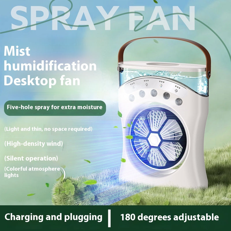 Portable Fan Portable Mini Humidifier Fan Water Spraying Fan Rechargeable Cooler Air Adjustment Fan for Hot Weather